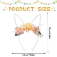 thumbnail image 4 of CoreLiving Easter Bunny Ears Headband for Women Floral Rabbit Ear Crown with Plush Furry White Trim and Colorful Spring Flowers for Easter Party Favors, 4 of 9