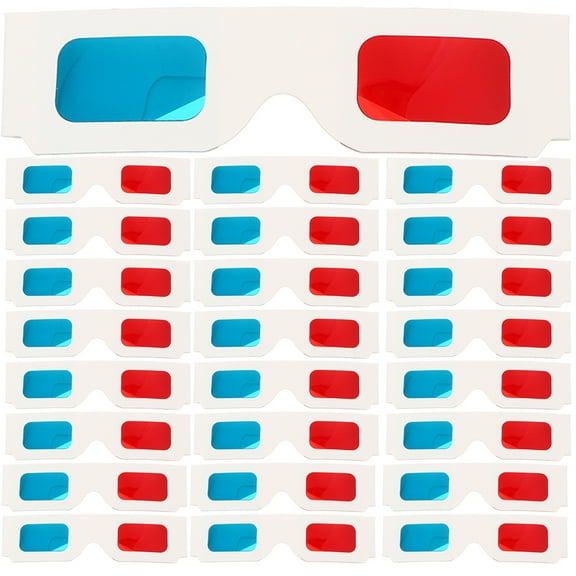 unbranded 60 Pcs Movies Disposable 3D Red and Glasses Set Portable Glasses 40.5X3.8cm
