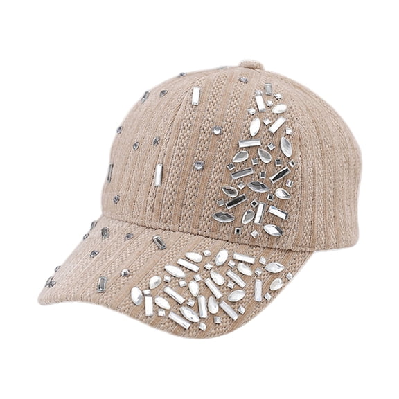 Certgust Women Baseball Cap Fashion Rhinestone Denim Baseball Cap Studded Bling Hat for Women
