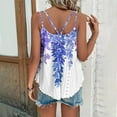 thumbnail image 5 of 2024 Womens Summer Tank Tops Flower Print Top Women Spaghetti Straps Sexy Pleated T-Shirts Sleeveless Vest Women's Round Neck Tank Top Casual Comfortable T Shirts, 5 of 5