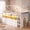 White, variant on Toogaho Twin Size Loft Bed with 8 Storage Drawers & Open Shelf,House-Shape Design,Metal Bed Frame with Under-Bed Play Space & LED Light,No Box Spring Needed,Black & Vintage Brown