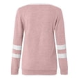 thumbnail image 6 of Womens Tops Women's Daily Casual Long Sleeve Patchwork Colour Round Neck Top, 6 of 7