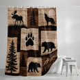 thumbnail image 3 of Rustic Farmhouse Shower Curtains for Bathroom, Vintage Wildlife Bear Paw Pine Trees Wooden Waterproof Fabric Shower Curtain, Decorative Bathroom Curtain for Bathtub, 36"x72", No Hooks Included, 3 of 9
