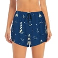 thumbnail image 2 of Sigee Lighthouses and Anchors for Women's Athletic Shorts High Waisted Running Shorts Pocket Sporty Short Gym Elastic Workout ShortsX-Large, 2 of 9