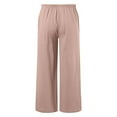 thumbnail image 4 of DuoJiaJ Women's Summer Lightweight Long Summer Trousers Loose Wide Trousers Casual Linen Fabric Trousers With Drawstring And Women's Wide Leg Pants Pink XL, 4 of 4