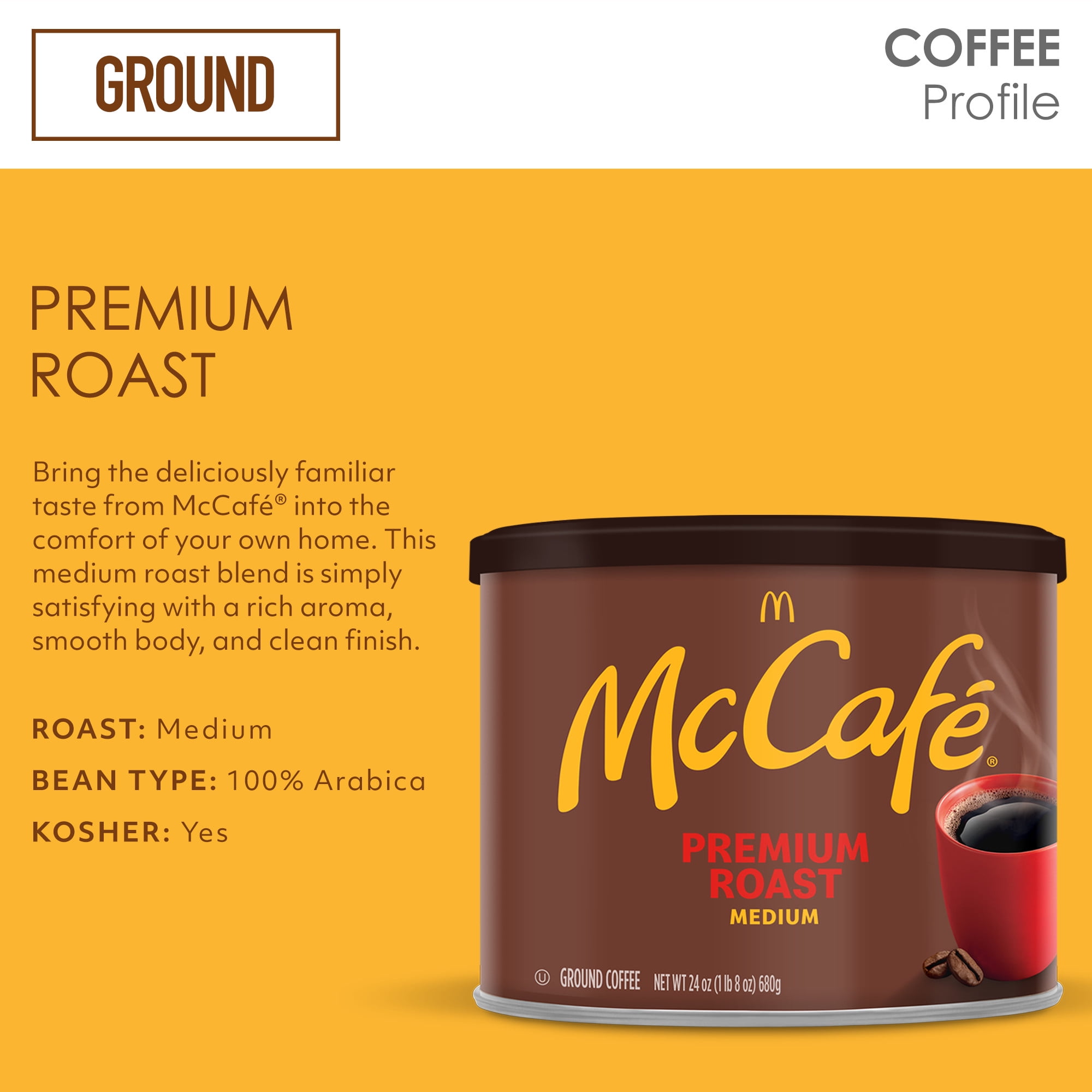 McCafe, Premium Medium Roast, Ground Coffee 24 oz