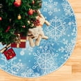 thumbnail image 5 of FMSHPON Various Blue White Snowflakes Xmas Christmas Tree Skirt Stand Mat for Holiday Party Decoration Indoor Outdoor 48 inches, 5 of 6