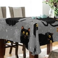 thumbnail image 3 of 60x90 Inch Tablecloth Polyester Square Tablecloth for Home Kitchen Dinner Decor Black Cat and Spider Web, 3 of 9