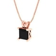 thumbnail image 2 of Clara Pucci 14K Rose Solid Hypoallergenic Gold 3Ct Natural Onyx Princess Cut Solitaire Designer Necklace Pendant For July, 2 of 6