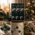 thumbnail image 3 of Flocked Christmas Ball Ornaments Set of 12, Textured Xmas Tree Baubles, Hanging Holiday Decorations for Tree Wreath Home Party Decor - Green, 3 of 7