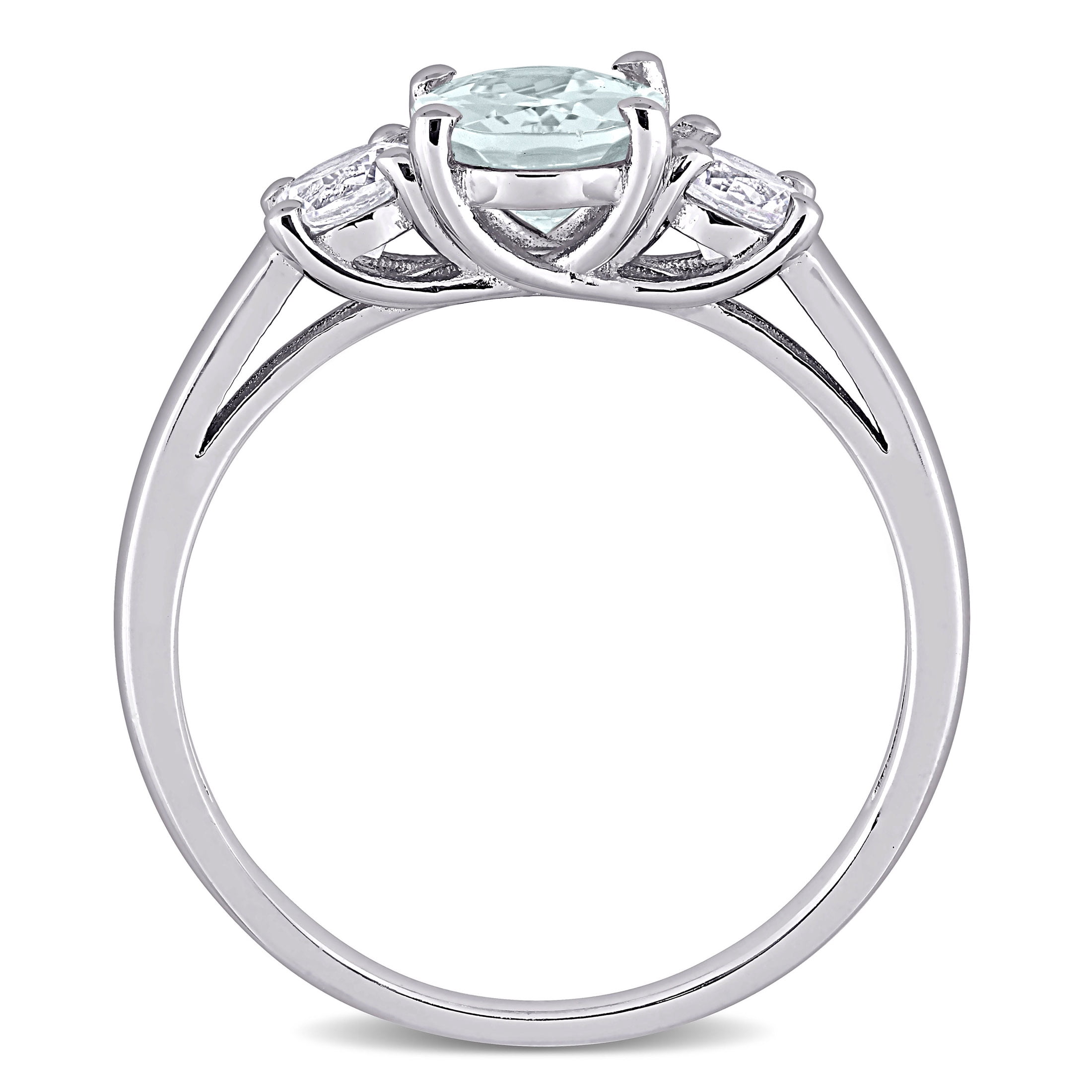 Everly Women's Created Sapphire and Created Aquamarine Sterling Silver Ring