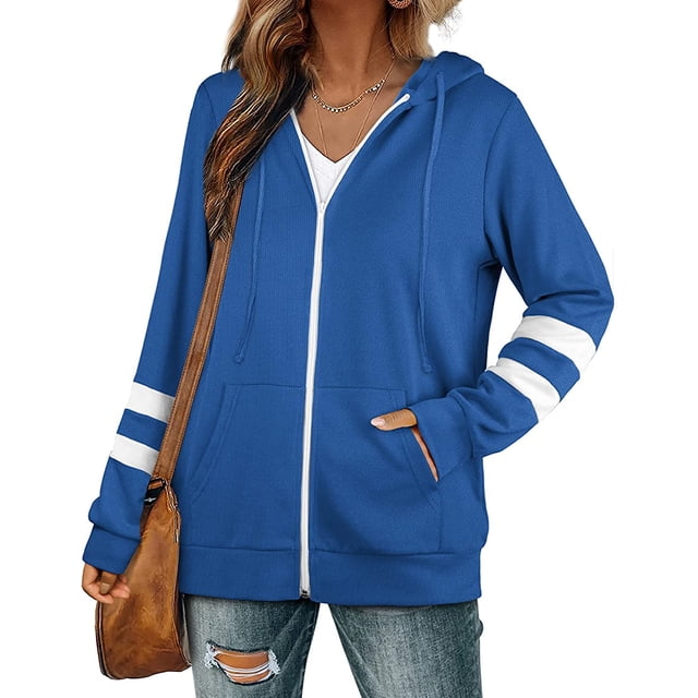 Sudaderas con capucha de manga larga activa para mujer con cremallera y bolsillo S-2XL Adepaton WMZL-2181-22