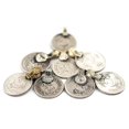 thumbnail image 4 of The Bead Chest Small Vintage Afghan Coin Pendants Set of 8 Afghanistan Silver White Metal Large Hole, 4 of 4