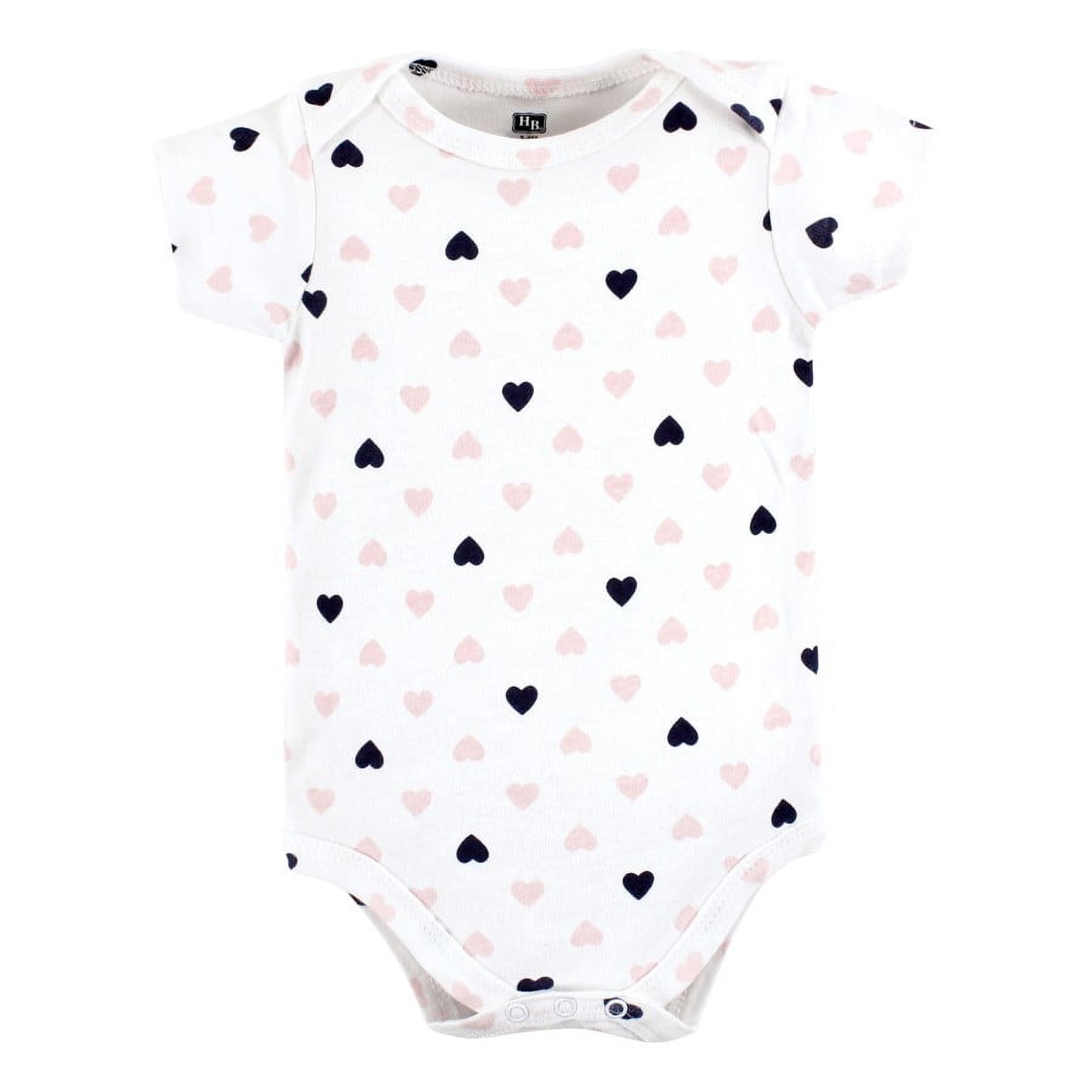 Hudson Baby Short Sleeve Bodysuits, 5-Pack, Newborn- 24 Months