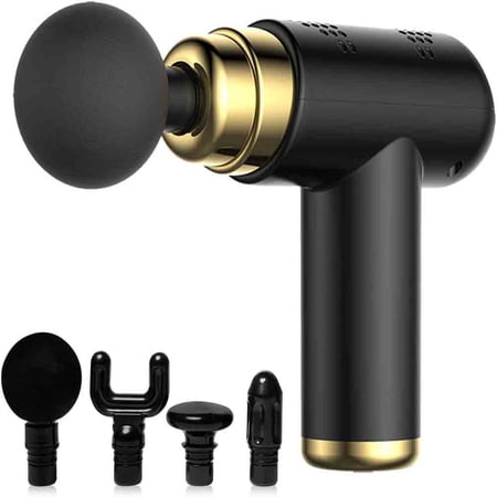 Mini Massage Gun Deep Tissue Muscle Massager for Pain Relief Portable Percussion Massage Gun for Athletes,Super Quiet Body Relaxation Electric Muscle Massage Gun with 4 Massage Heads