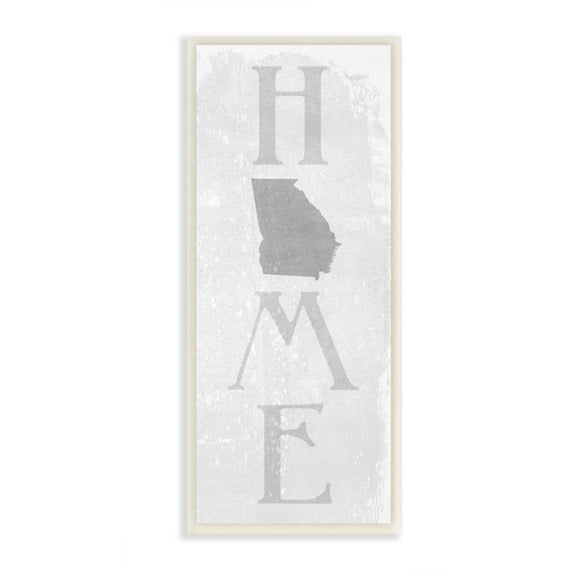 Stupell Industries Georgia Home State Map Grey Textured Word Design Wall Plaque Art by Daphne Polselli