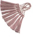 thumbnail image 3 of GHSDFBB 100pcs 13cm/5 Inch Silky Floss Bookmark Tassels with 2-Inch Cord Loop and Small Chinese Knot fo (Dark Taro), 3 of 7