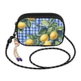 thumbnail image 2 of FORMRS Mini Crossbody Bag for Women Adjustable Shoulder Rope Travel Casual Phone Purse, Green Lemon Plaid, 2 of 7