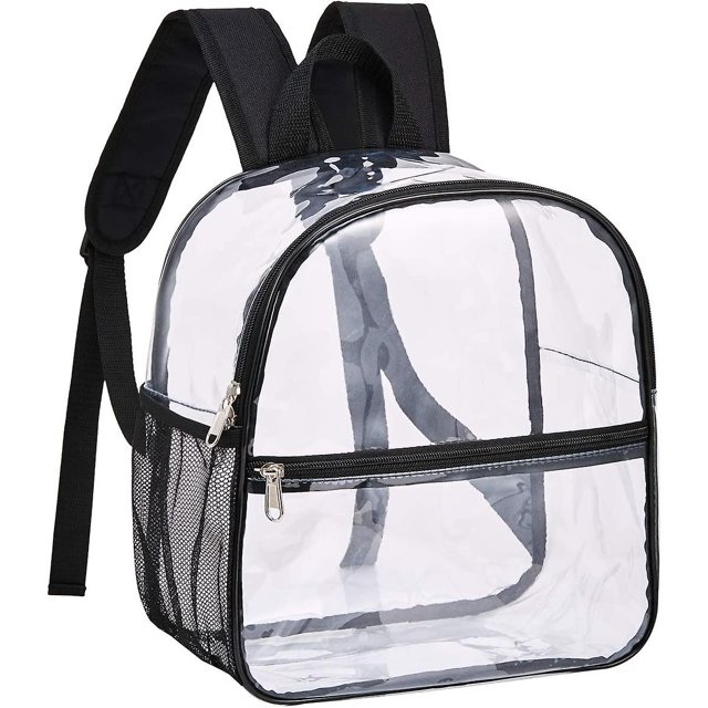 Mini mochila transparente aprobada por el estadio, mochila transparente a prueba de agua compatible con eventos deportivos y de trabajo Afortunado Sencillez