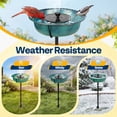 thumbnail image 7 of SPECSTAR Bird Bath with Solar Fountain for Outside, Weather-Resistant ABS Birdbath Bowl with Solar Powered Pump, Metal Ground Stake for Outdoor, Garden, 1.45 Gallons, Green, 7 of 7