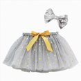 thumbnail image 2 of Godom Girls Sequins Tutu Skirt 2T-11T Layered Stars Tulle Ballet Dance Dress Princess Party Costume,Grey, 2 of 5