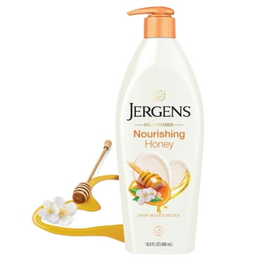 Jergens Hand and Body Lotion, Nourishing Honey Moisturizer for Dry Skin, 16.8 oz