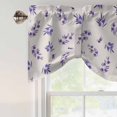 thumbnail image 5 of Tie Up Valances for Windows, Purple Olive Leaves Adjustable Valance Curtains Window Treatment for Living Room, Spring Pastoral Branches Plants Beige Rod Pocket Kitchen Curtains & Drapes 42x18 Inch, 5 of 9