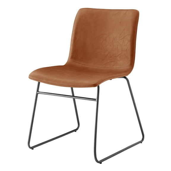 Bruce PU Dining Side Chair, (Set of 2) Toasted Caramel