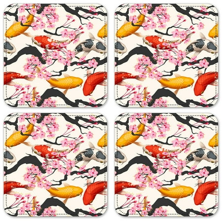 

Vinyl Drink Coasters - Set of 4 - Koi Fish