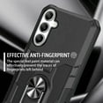 thumbnail image 4 of Compatible With Samsung Galaxy S25+ Phone Case Military Grade Protection 360° Ring Holder [Hidden Kickstand] Comfortable Texture Touch Shockproof Rugged Phone Case Cover,Black, 4 of 10