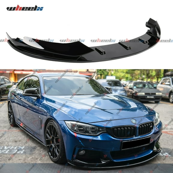 4Pcs Front Bumper Lip Compatible with 2014-2020 BMW F32 F33 F36 4 Series M Sport, JDM Air Dam Lower Chin Splitter Coupe Hatchback Protection Body Kit 2014 2015 2016 2017 2018 2019 2020 (Glossy Black)