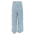 thumbnail image 5 of Arlun Womens Striped Print Wide Leg Palazzo Pants 2026 Early Spring Bottoms Drawstring High Waisted Lightweight Soft Comfy Trousers Trendy Holiday Beach and Daily Wear Sky Blue XL, 5 of 5
