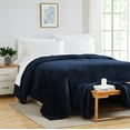 thumbnail image 3 of Southshore Fine Living, Inc. Oversized Blankets Full Size, Microfleece Blanket Queen, Navy Blue, 3 of 5