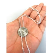 925 Sterling Silver Cuban Link Chain Necklace 20 Inches 1.8mm 3.5 g Cuban Curb Chain Necklace for Womens / Cadena Cuban Link en Plata para Mujer