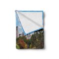 thumbnail image 2 of New York Soft Flannel Fleece Throw Blanket, Central Park in Autumn with Lake Trees and Manhattan USA American Nature Image, Cozy Plush for Indoor and Outdoor Use, 60" x 80", Multicolor, by Ambesonne, 2 of 6