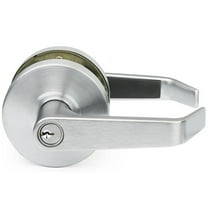 Lawrence Hardware Heavy-Duty Lock Set Cylindrical Grade 2 Door Lever with Key Lock, Chrome Entrance Standard 2 3/4"
