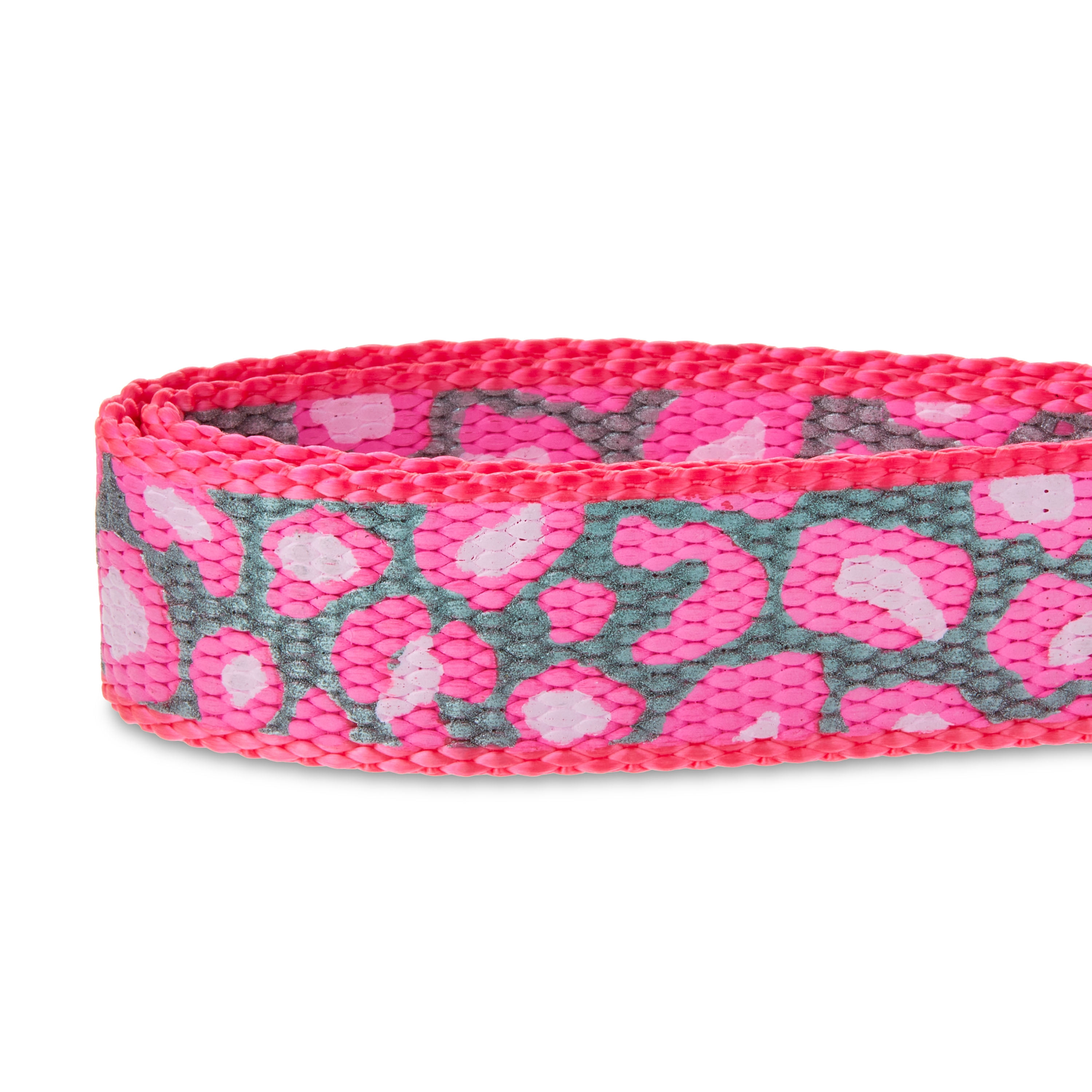 Vibrant Life Reflective Adjustable Dog Collar, Pink Cheetah, M