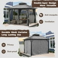thumbnail image 4 of 12 Ft. W x 16 Ft. D Outdoor Aluminum Hardtop Gazebo with Double Metal Roof and Curtains, 4 of 7
