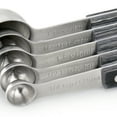 thumbnail image 5 of Oster Blakeley 5 Piece Stainless Steel Measuring Spoon Set in Dark Gray with Wood Handles, 5 of 6
