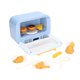 thumbnail image 4 of Modelo de horno microondas de simulación con luz, música, cuchillo, tenedor, comida, juguetes de cocina en miniatura para niños, azul, 4 of 14