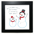 thumbnail image 1 of Merry mas Snowman Blue Sky Black Square Frame Picture Wall Tabletop, 1 of 3