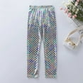 thumbnail image 4 of Kiijoy Little Girls Fashion Glitter Pants Gradient Scales Print Trousers, Sizes 6-7, 4 of 8