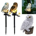 thumbnail image 2 of Garden Solar Light Outdoor Decor Resin Owl Solar LED Light with Stake Animal Waterproof Light for Flower Fence Lawn Decoration (Owl brown 2pcs), 2 of 7