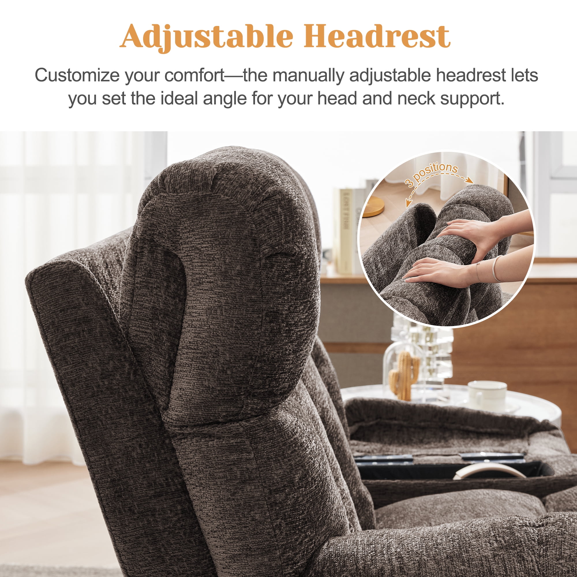Korser Oversized Dual Motor Power Lift Recliner for Elderly with Adjustable Headrest,Massage Recliner Chair with USB Ports & Type C Electric Lift Chair with Storebox Cupholder for Living Room,Brown