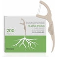 thumbnail image 1 of Eco-Friendly Floss Picks, 200 Picks, Twin Floss Design, Double Action, Dental Floss Picks, Plant Based, Adult Floss, 1 of 8