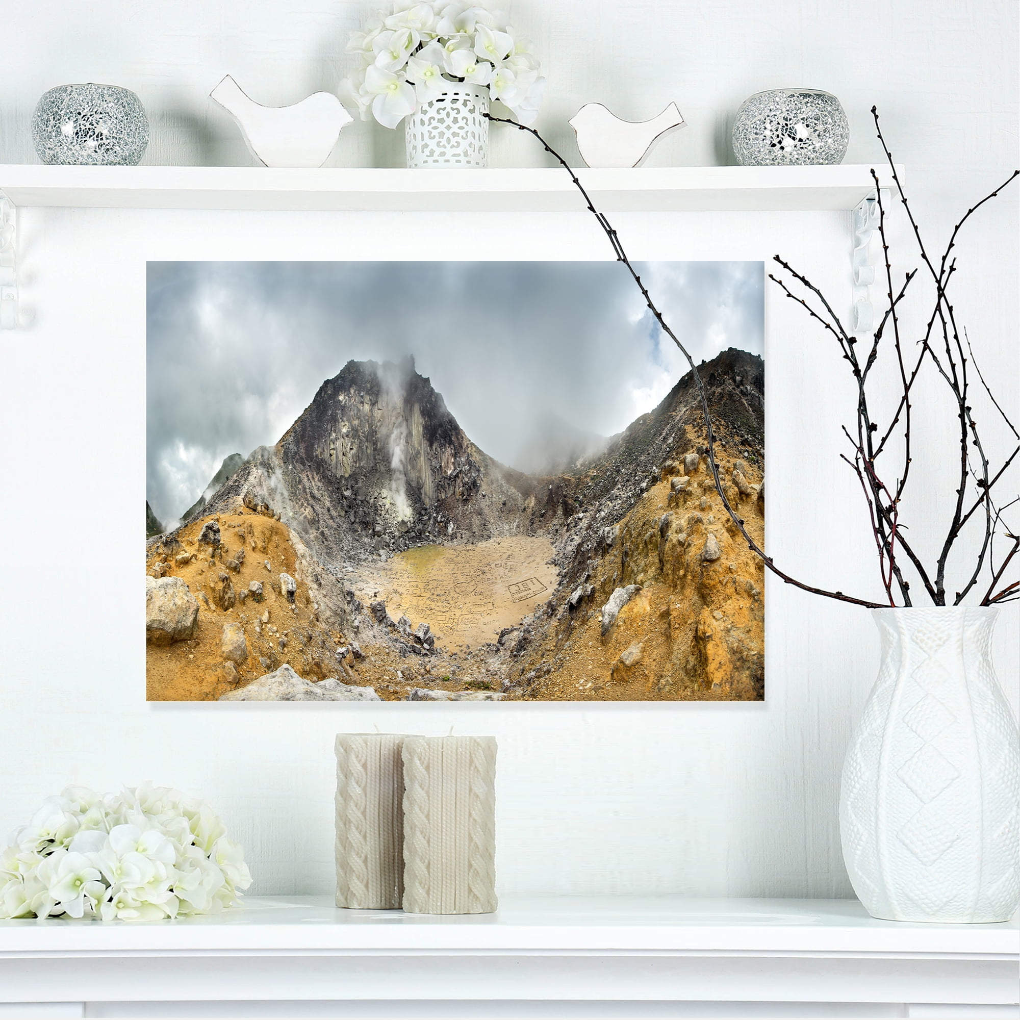 Volcano Panorama With Dramatic Sky Landscape Canvas Art Print Walmart Canada
