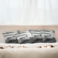 thumbnail image 4 of Ambesonne Grey Throw Pillow Cover 4 Pack, Wooden Boat on Beach Dusk, 18", Grey, 4 of 5