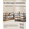 thumbnail image 4 of Zapatero de 3 Niveles, Estantería de Metal, Estantería de Zapatos, para 12 a 15 Pares, 30 x 92 x 55 cm, Estante Apilable, Negro MLSA303B02,Blanco perla, 4 of 23