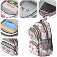thumbnail image 4 of Butterfly and Rose Pink Pattern Backpack for School, Cute School Bag with Adjustable Shoulder Straps and Padded Back, 16.9"x12.6"x5.9", 4 of 5