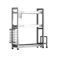 thumbnail image 1 of Estante organizador de especias, estante para condimentos, acero inoxidable para encimera, 3 niveles, estante de almacenamiento de cocina para 35 centímetros, 1 of 8